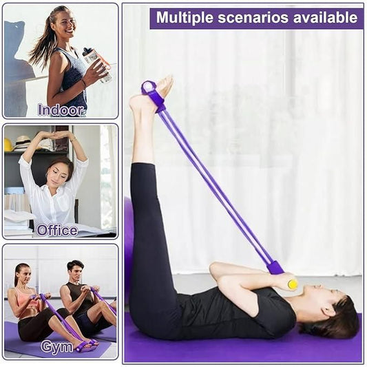4-Rope Yoga Pedal Resistance Band for Full Body Workout