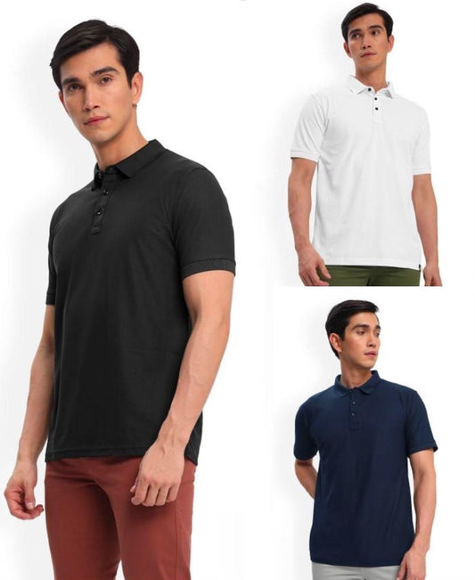Men's Solid Polo T-Shirts – Half Sleeves (Pack of 3)