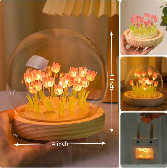 Round Tulip Night Light – Multicolor Table Lamp