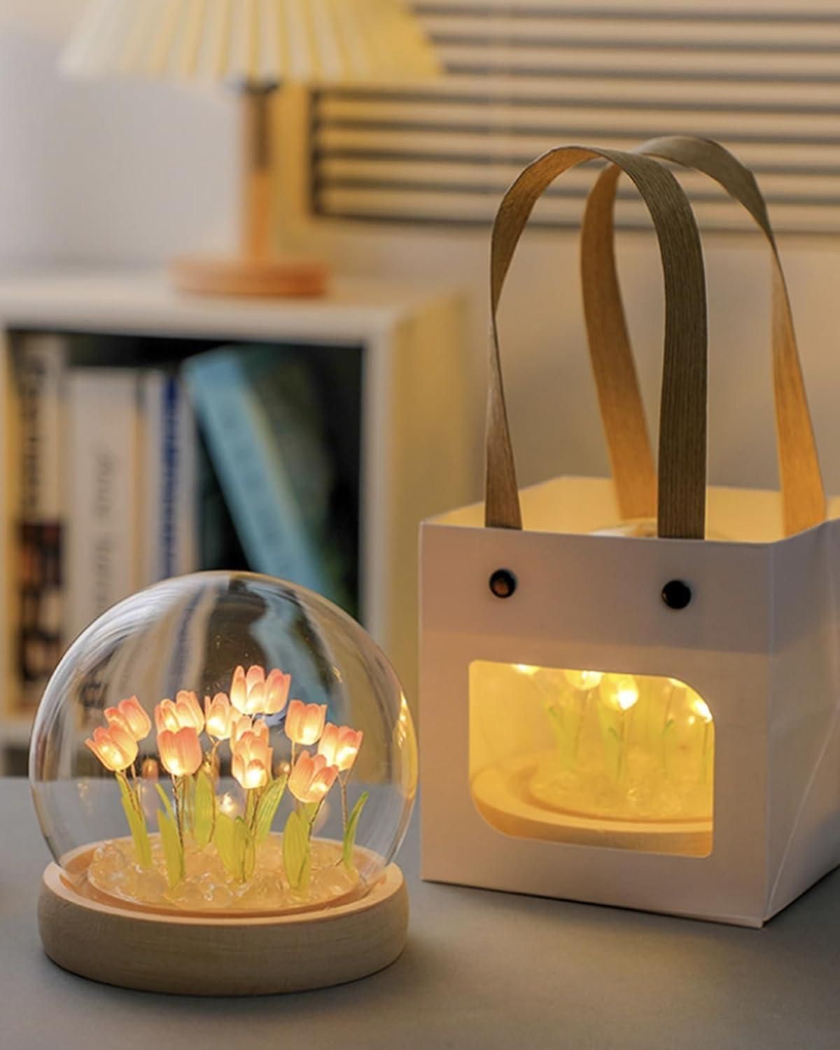 Round Tulip Night Light – Multicolor Table Lamp